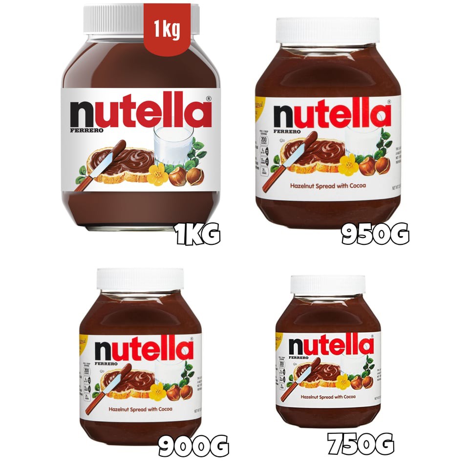 Nutella 1kg/900/950/750 GRAMS Hazelnut Spread with Cocoa Shopee Philippines