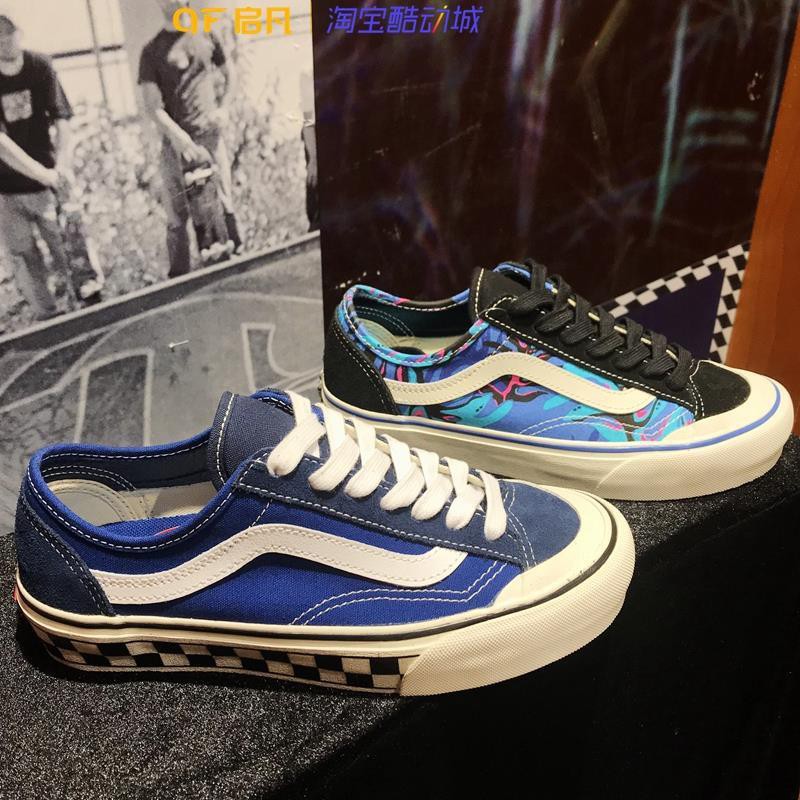 vans shoes blue and black