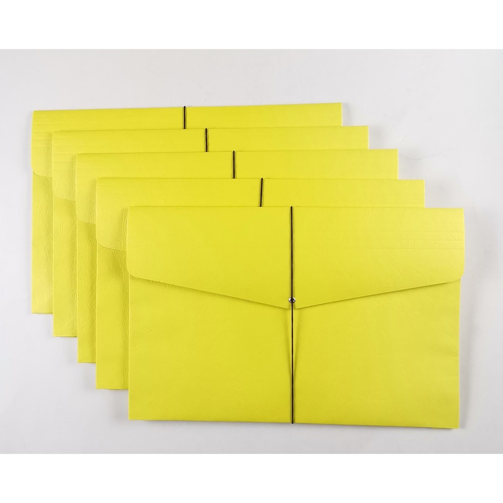 Veco Expanding Envelope w/garter Long Morocco 5pcs (Available Green, orange, gold yellow, red