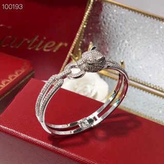 Cartier style 叨 ring leopard diamond bracelet. Bracelet inner circumference 17CM #4