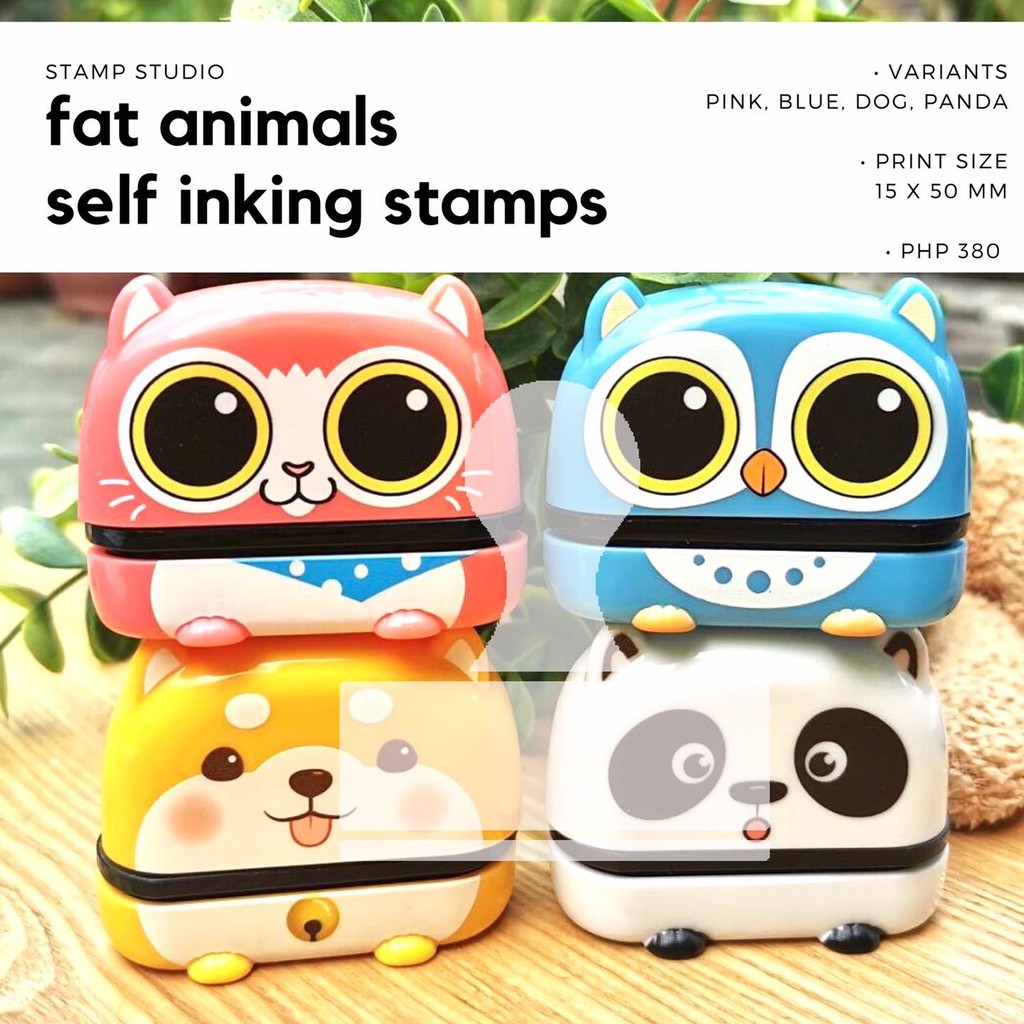 15x50mm Fat Animal Customized Personalized Self Inking Stamp (COD ACCEPTED)  with or without keychain | Shopee Philippines