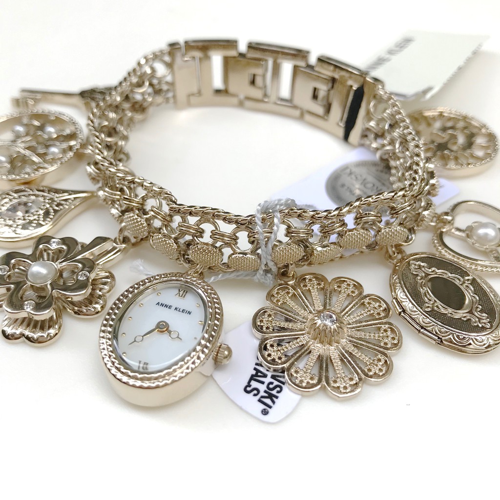 Original Anne Klein 8096chrm Gold Steel Charm Bracelet Watch Shopee Philippines