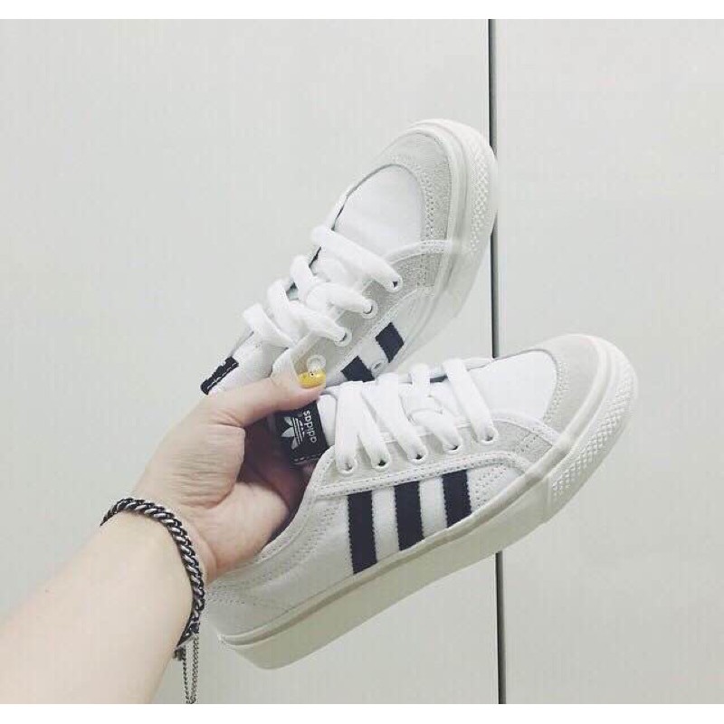 Adidas Nizza Lo White Black Stripe 100% Guaranteed | Shopee Philippines