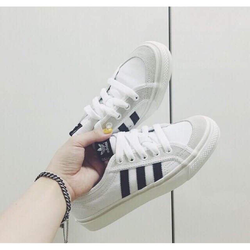 adidas white black stripes