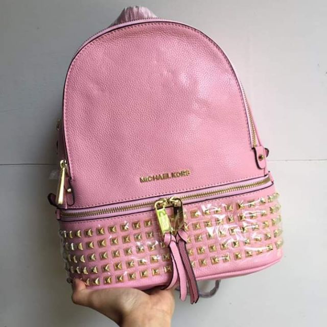 michael kors pink studded backpack