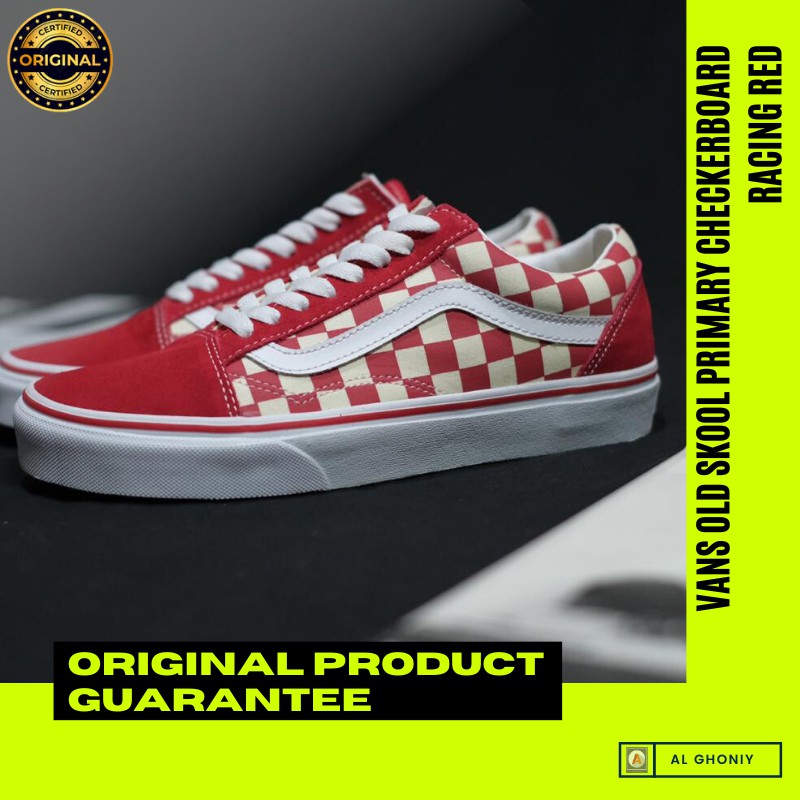 Original Vans Shoes 100 Old Skool Vans Primary Checkerboard Racing Red