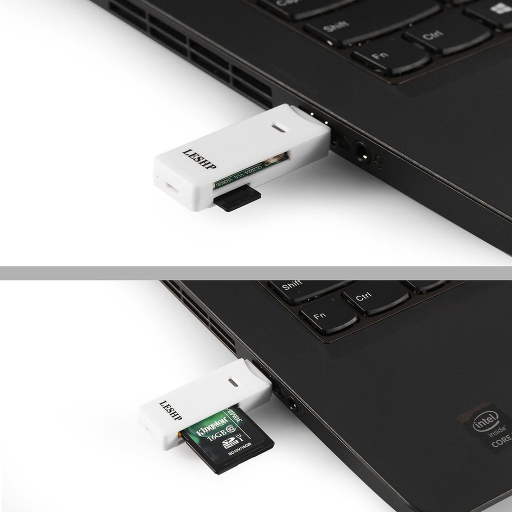 LESHP Slim Convenient Antiselismic Heat Resistance USB 3.0 Card Reader black BE