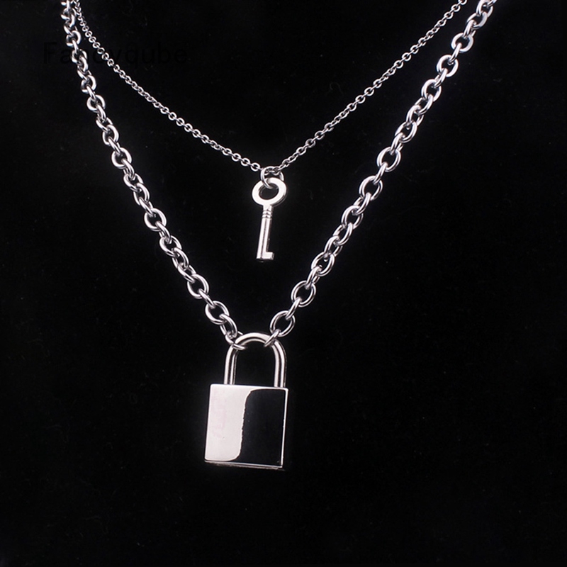 Punk Hiphop Rock Gothic Lock And Key Padlock Necklace Pendant Influx