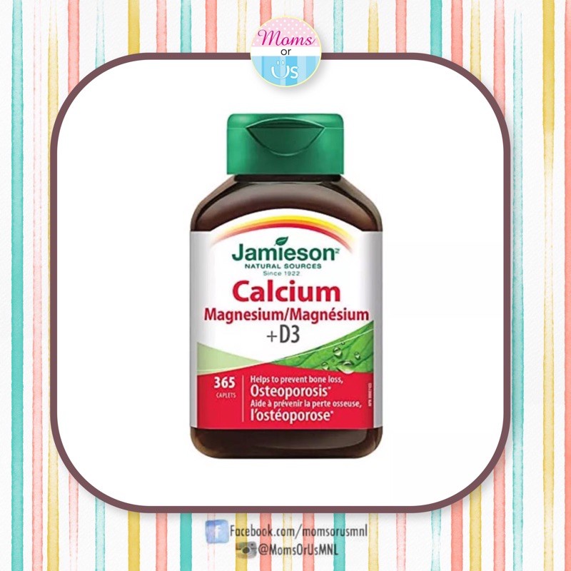 JAMIESON Calcium Magnesium with Vitamin D3 365 Caplets Made in Canada