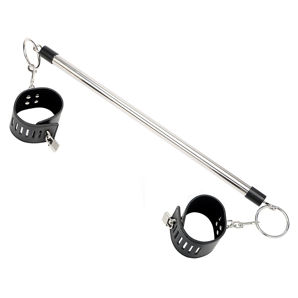 2021◊VATINE Stainless Steel Spreader Bar Restraint Bondage Leather Wrist Ankle Cuffs With Lock & K