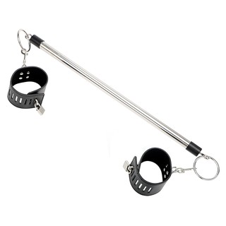 2021◊VATINE Stainless Steel Spreader Bar Restraint Bondage Leather Wrist Ankle Cuffs With Lock & K #3