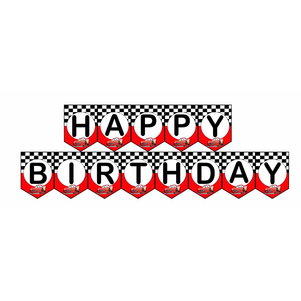 Customized Cars Mcqueen Happy Birthday Banner DESIGN NO.22  Shopee With Cars Birthday Banner Template