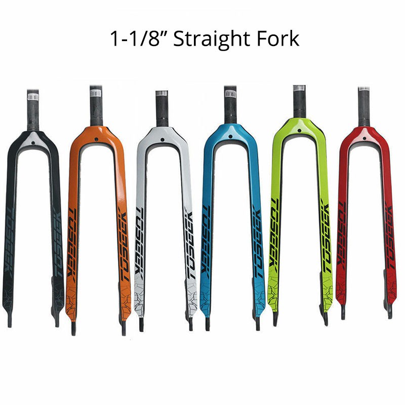 TOSEEK 11/8" Carbon MTB Bike Fork Disc Brake Rigid Forks Shopee