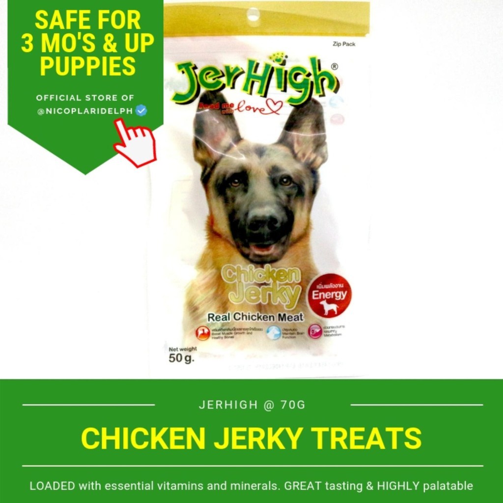 Jerhigh Chicken Jerky with Real Chicken Meat for Puppies and Adult Dogs