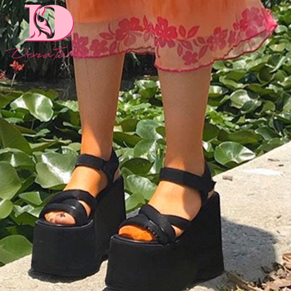 Doratasia Sandals For Women 21 Summer Platform Wedges High Heels Fashion Women S Sandals Gothic Shopee Philippines