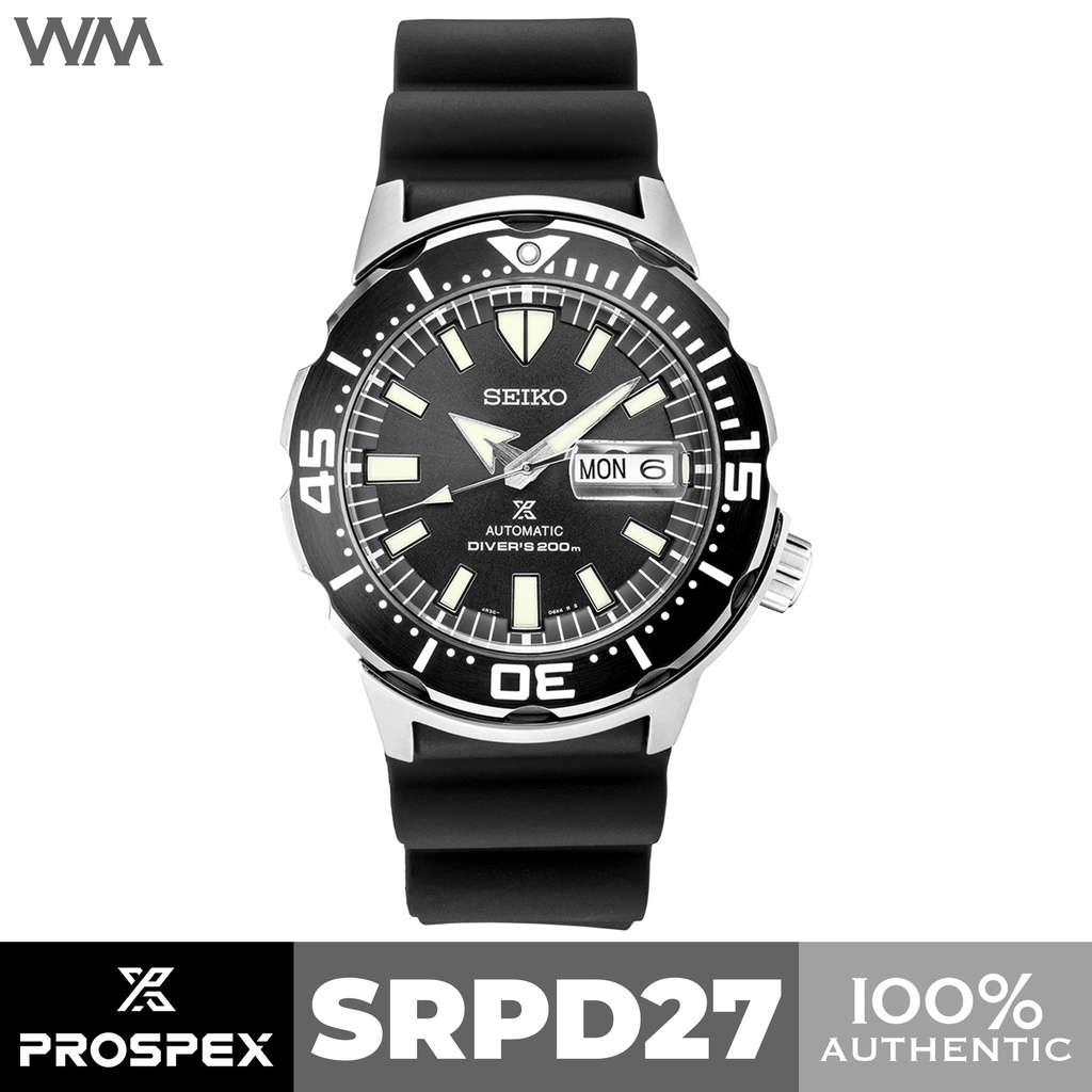Seiko Prospex Black Monster 200m Diver's Automatic Watch SRPD27