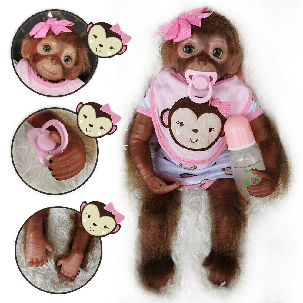 silicone monkey doll