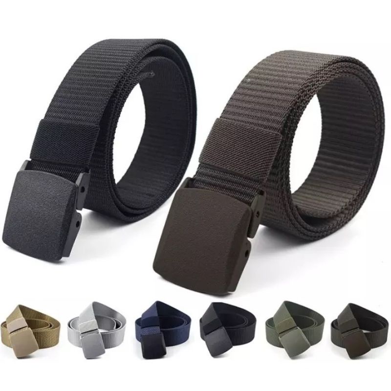 Mens Belt canvas belt with plastic buckle