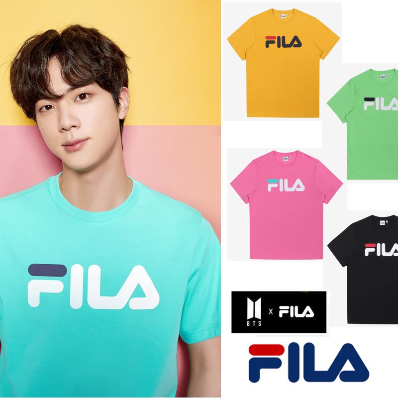 Fila Fila Bts X Linear Logo Tee 7 Colors T Shirts Shopee Philippines