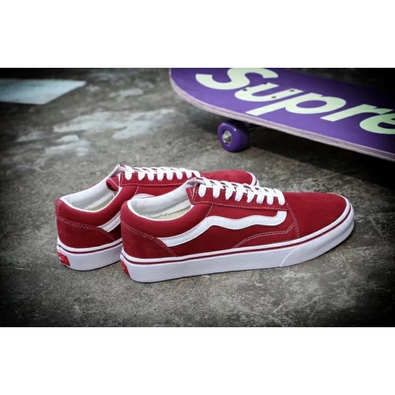 vans red colour shoes