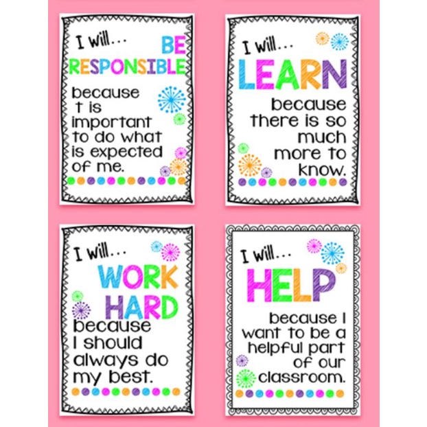 Room / Classroom Inspirational Wall Poster (per 1pc Chart only ...