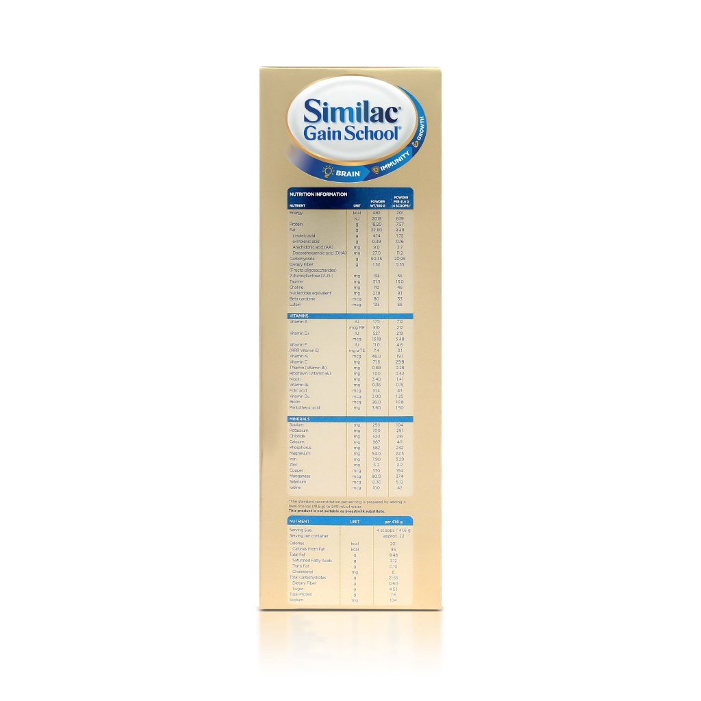 similac gain plus nutrition facts