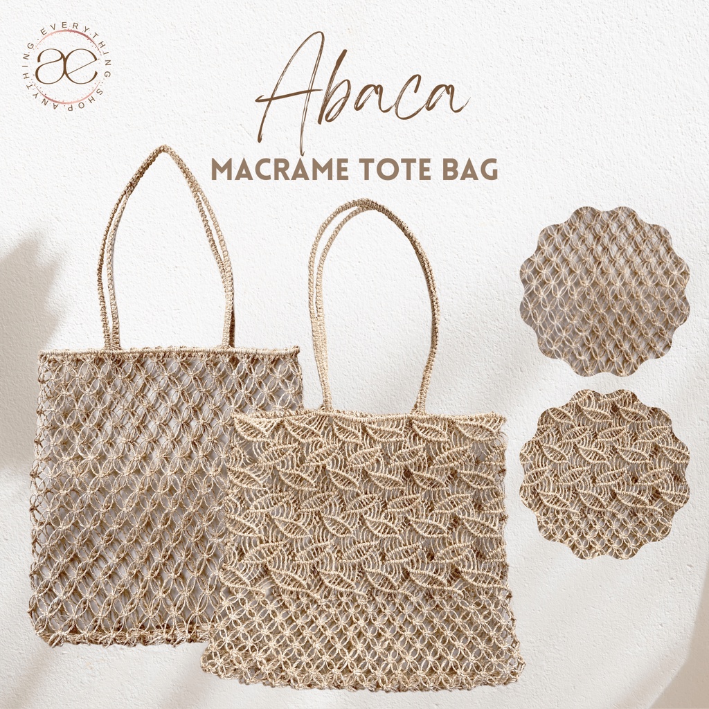 Abaca Macrame Bag (Beach Tote Summer Native Abaca) On hand