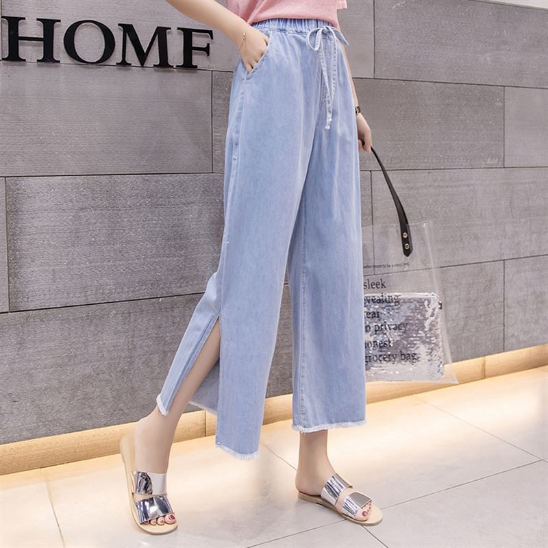 chic elastic waist jeans