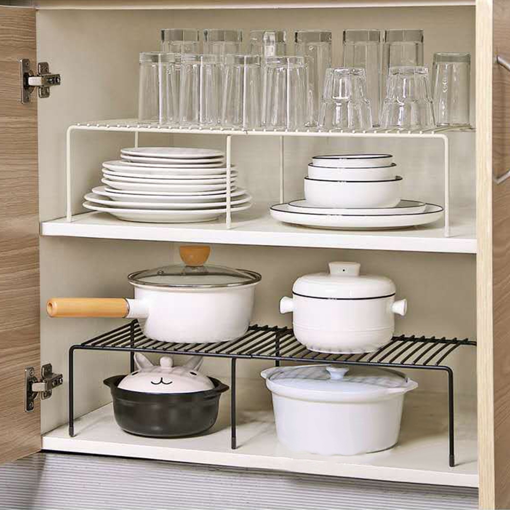 New Expandable Kitchen Cupboard Shelf Organiser Cabinet Pantry Storage Rack Holder Shopee Philippines