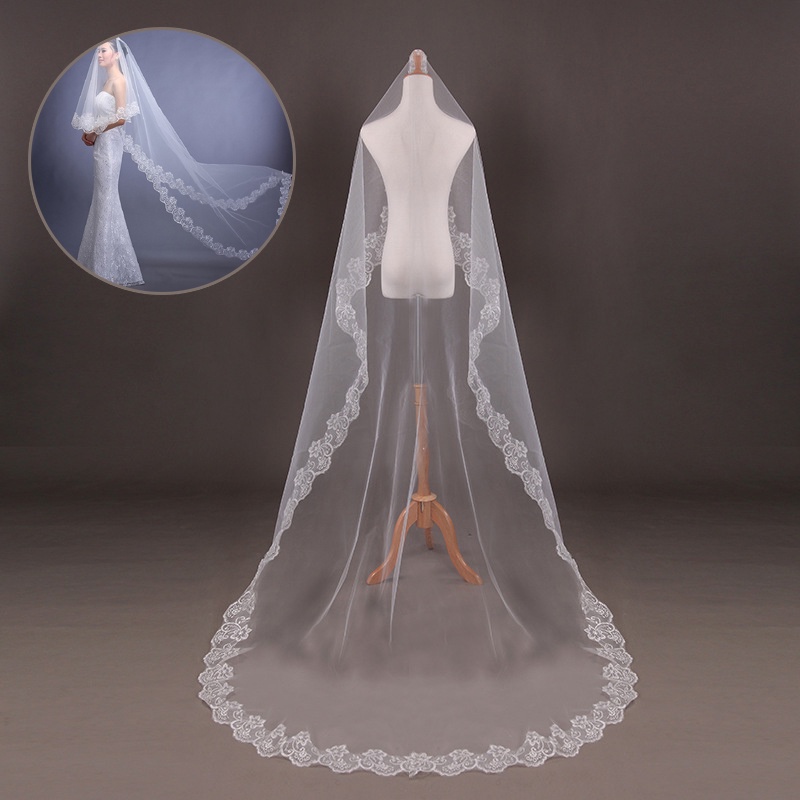 Bride Veil Wedding Party Veil Bridal Lace Veil Engagement Veil Bridal Veil Long Veil for Wedding