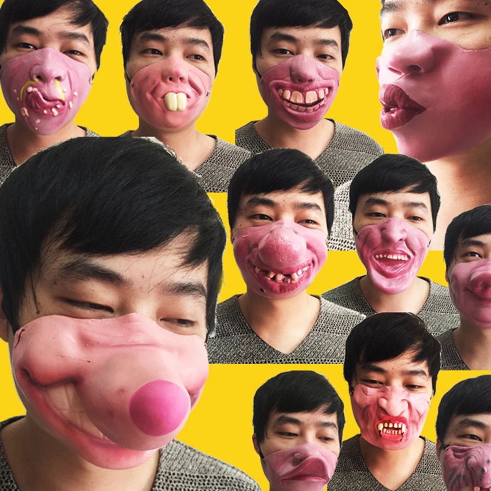 Funny Halloween Mask /Adult Party Cosplay Decor Clown Latex Half Face Horrible Scary Masks