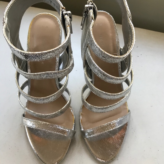 silver wedges new look