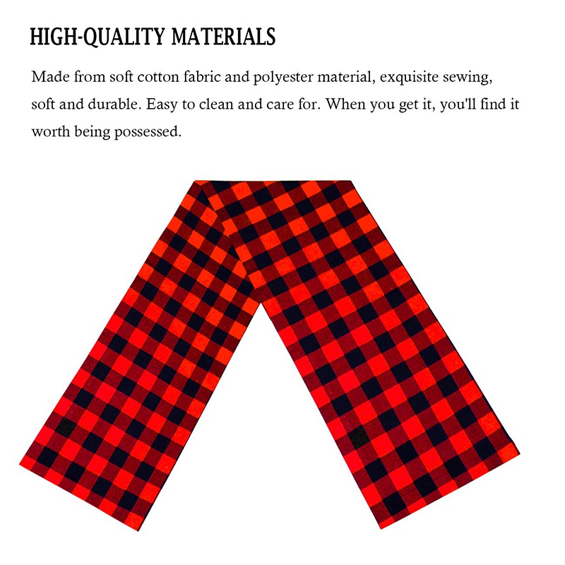Checkered Tablecloth Cotton Black and Red Plaid Fashion Design