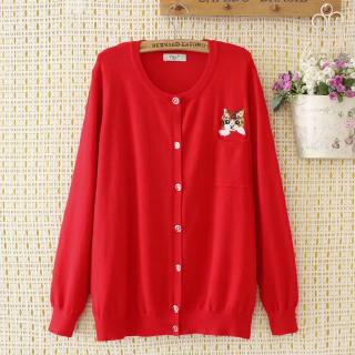 women's plus size red cardigan sweater