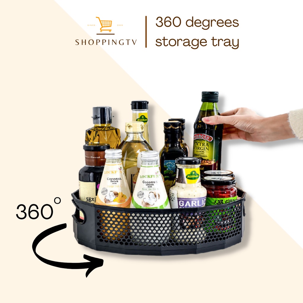 Multi Function 360 Degree Rotating Tray Kitchen Condiments Organizer