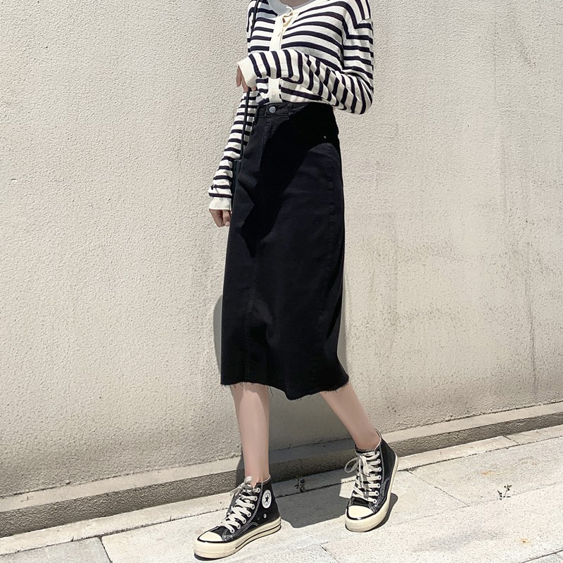 size 18 black denim skirt