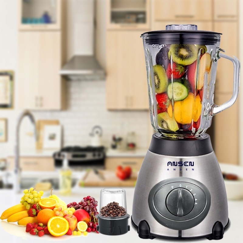 Blender Heavy Duty Fruit Juicer Ice Crusher Countertop Blender with 1