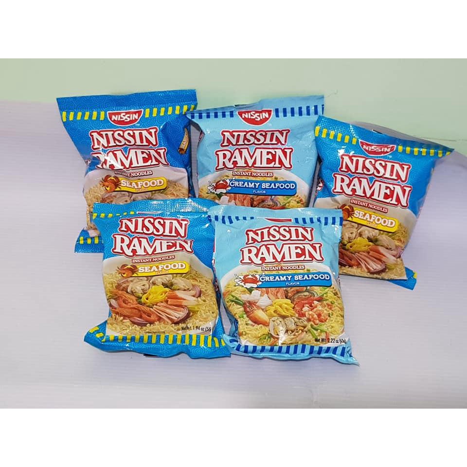 NISSIN RAMEN Instant Noodles Seafood and Creamy Seafood Flavor (20