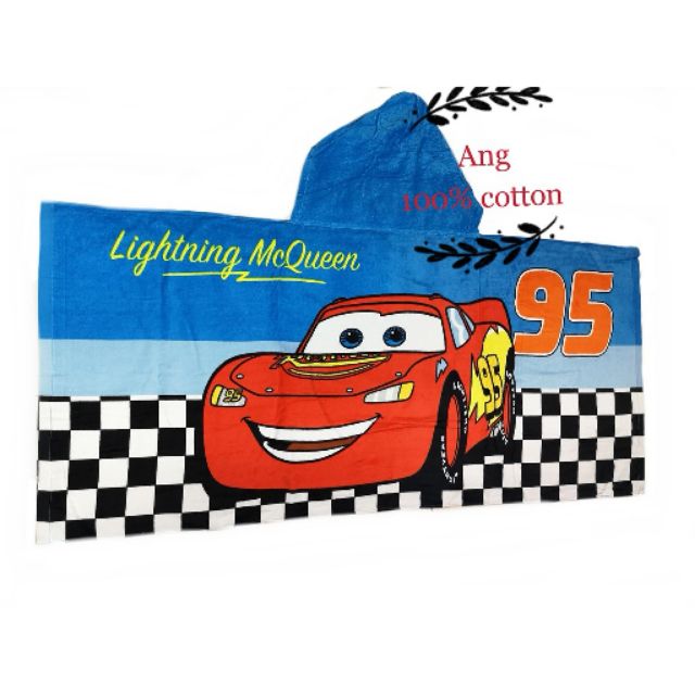 lightning mcqueen hooded towel