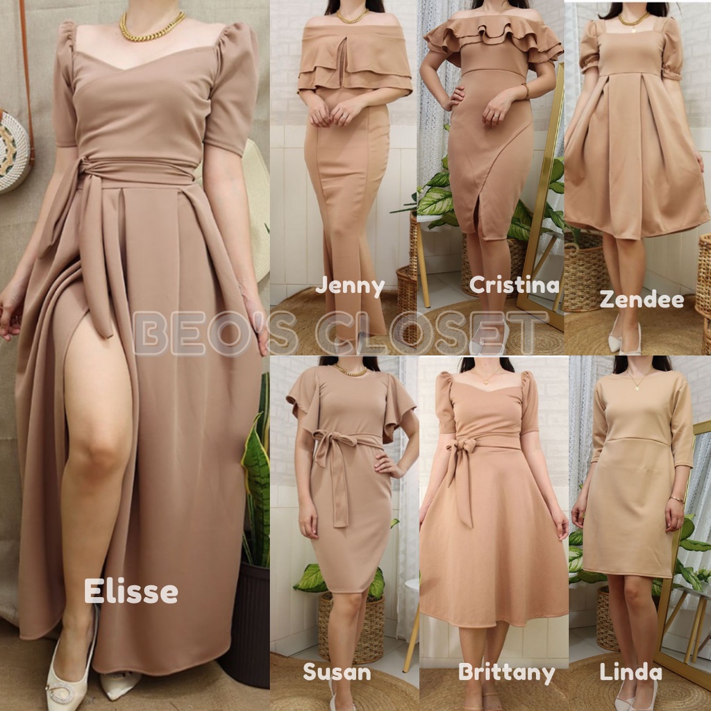 DARK MOCHA OR LIGHT MOCHA BROWN THEME COLOR FORMAL DRESS GOWN | Shopee Philippines