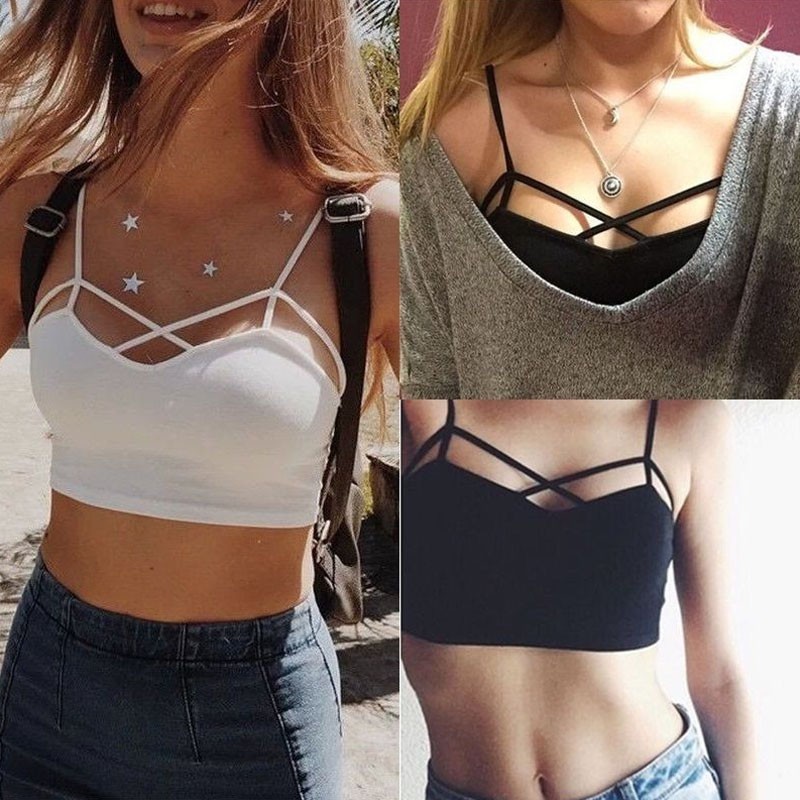 white padded crop top