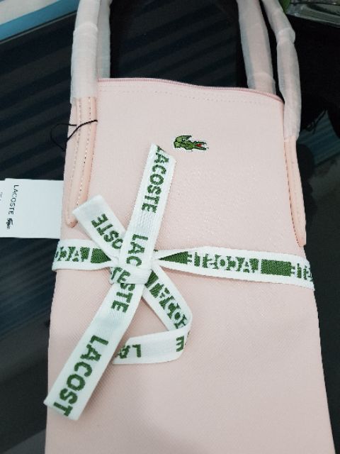 lacoste virtual pink clutch bag