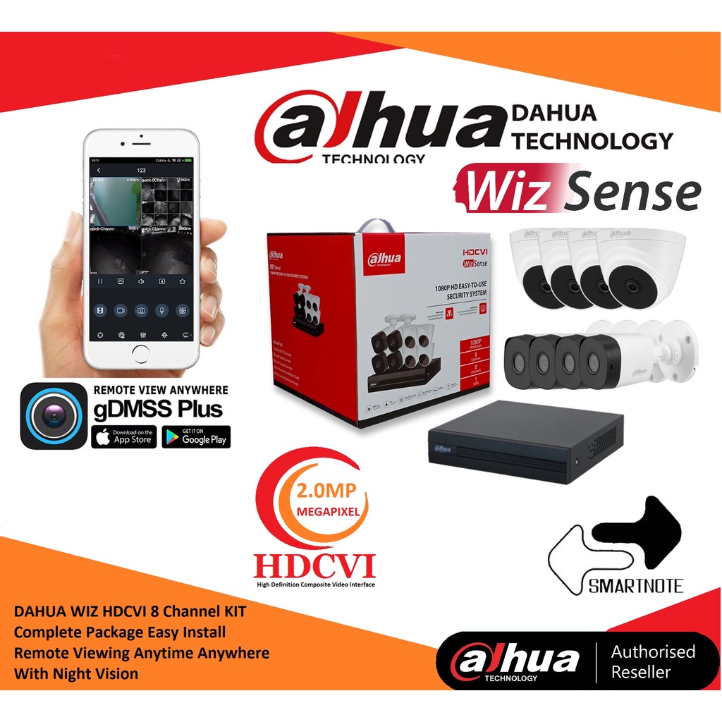 Dahua Wiz Hdcvi Kit Channel Mp Hd P Cctv Security System Package