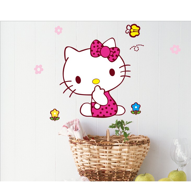 Hello Kitty Wall Sticker Toilet Decal Bathroom Stickers Wall Paper Home