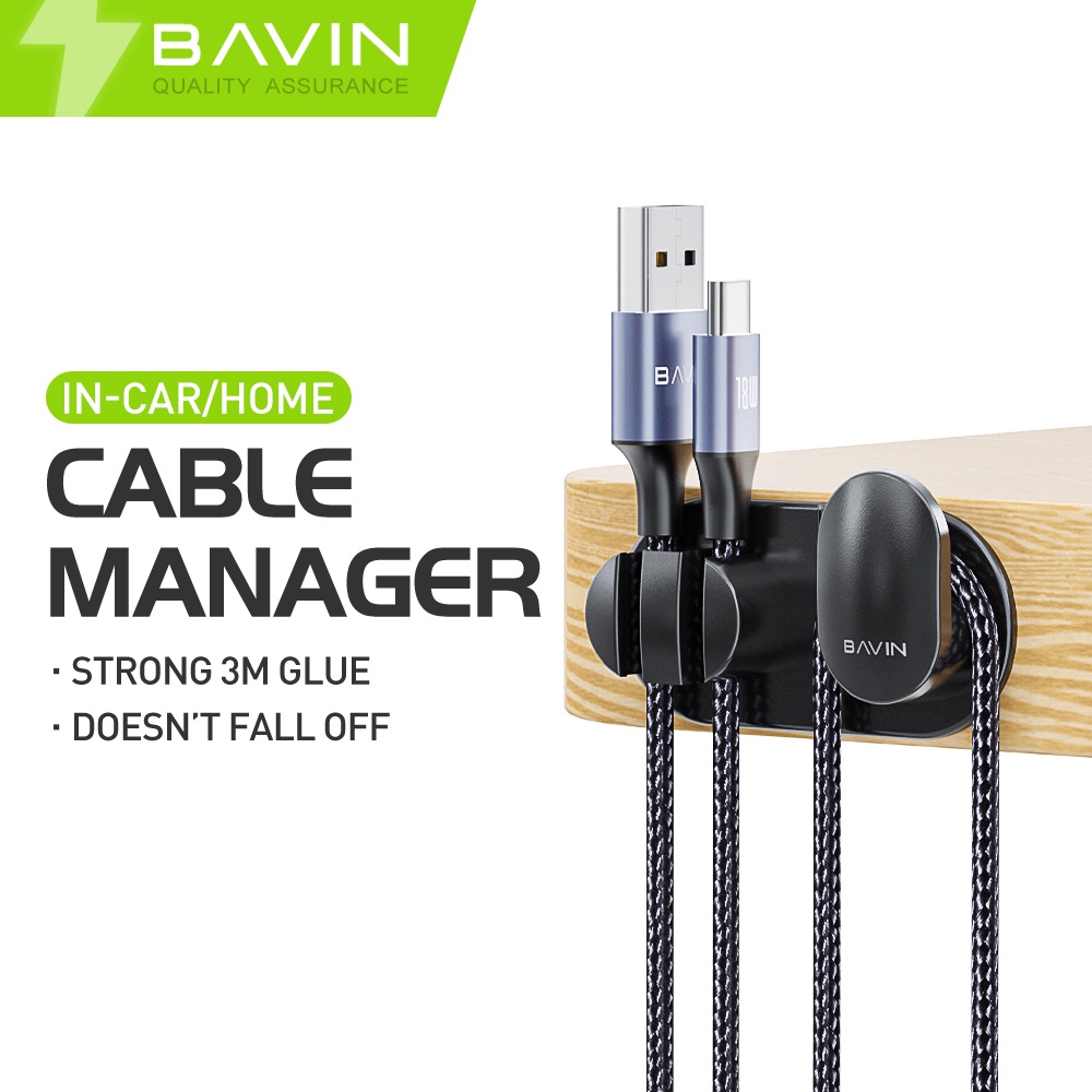 BAVIN BE07 2 in 1 Cable Wire Hook Organizer for Earphone/USB Cable/AUX Cable/Hook accessible