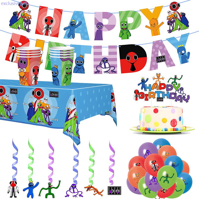 Kira Rainbow Friends Theme birthday party decorations banner cake