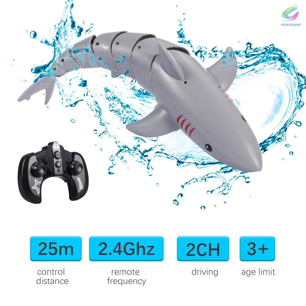 【Christmas gift】Remote Control Shark 2.4G Electric Simulation RC Fish ...