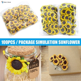 100pcs Homemade Sunflower Simulation Paper Sunflower for DIY Wedding Party Home Decorations