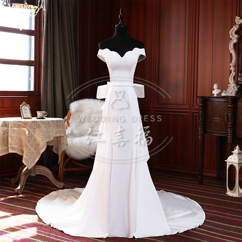 satin fishtail dress