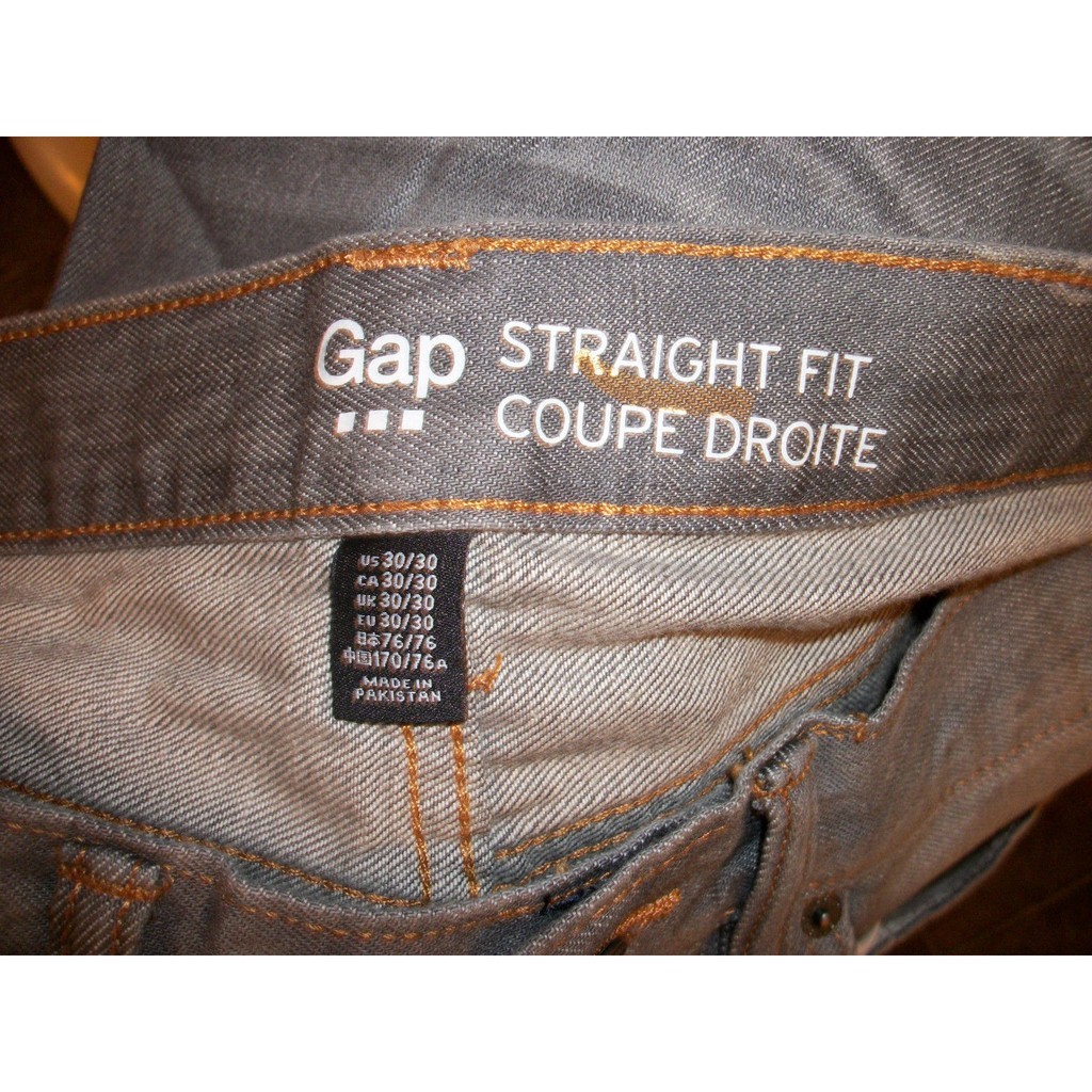 GAP Straight Fit Black Wash Jeans Coupe Droite Mens Jeans | Shopee  Philippines